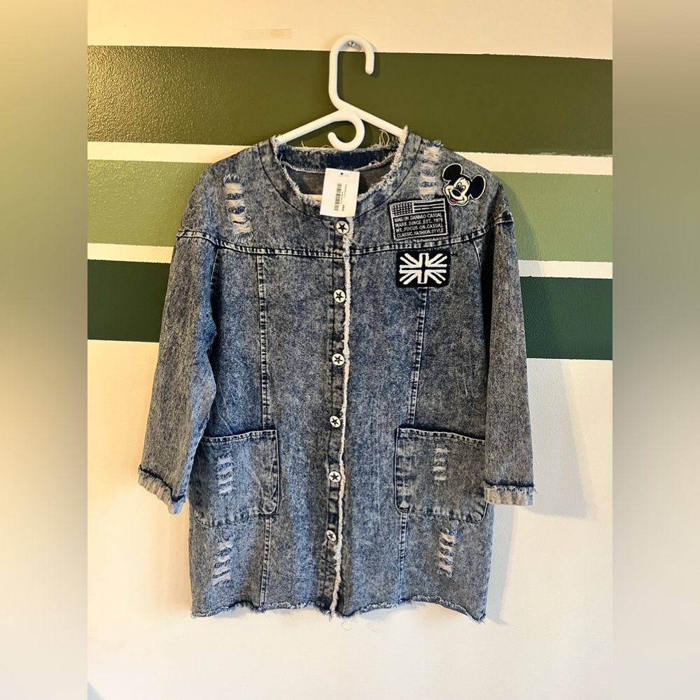 Smeared Skyline Original Patchwork Denim Jacket